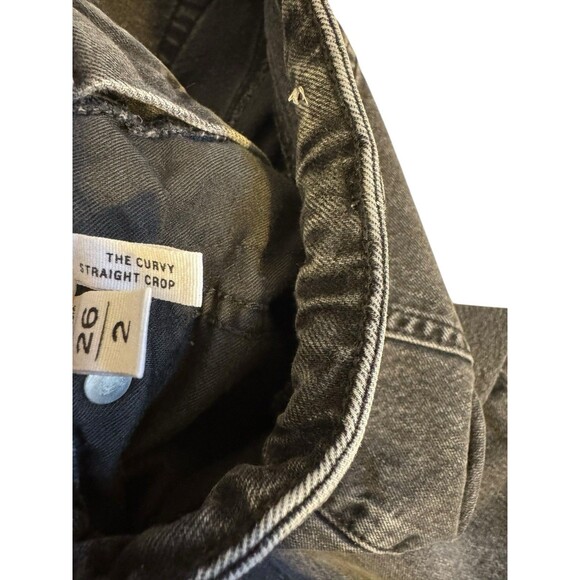 Made and Loved LOFT Jeans Women Black Curvy Straight Crop Size 2/26 High Rise - Picture 7 of 13